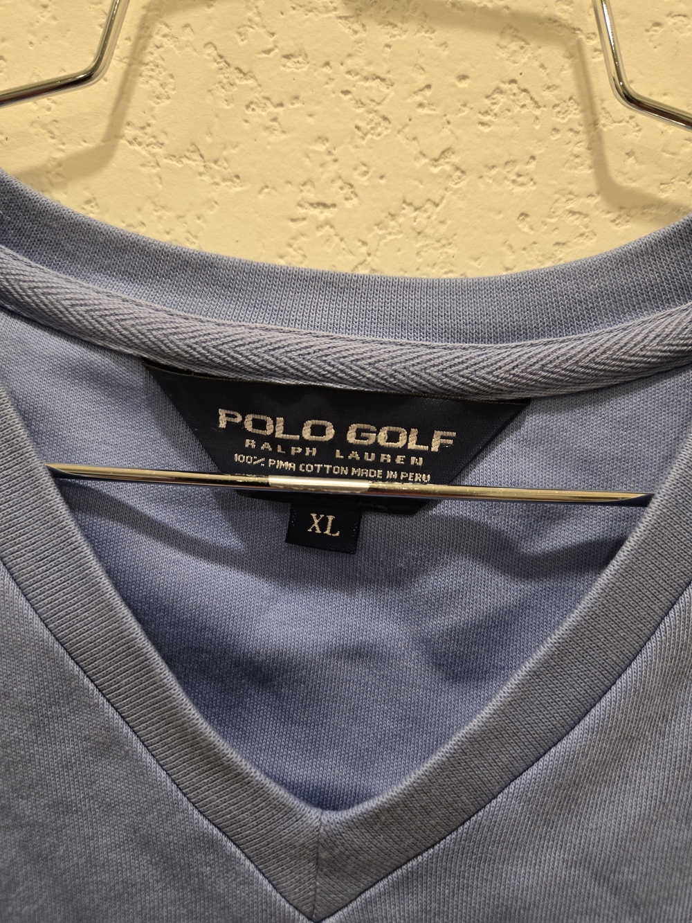 Polo Golf by Ralph Lauren Light Blue V-Neck Pull Over Vest - XL